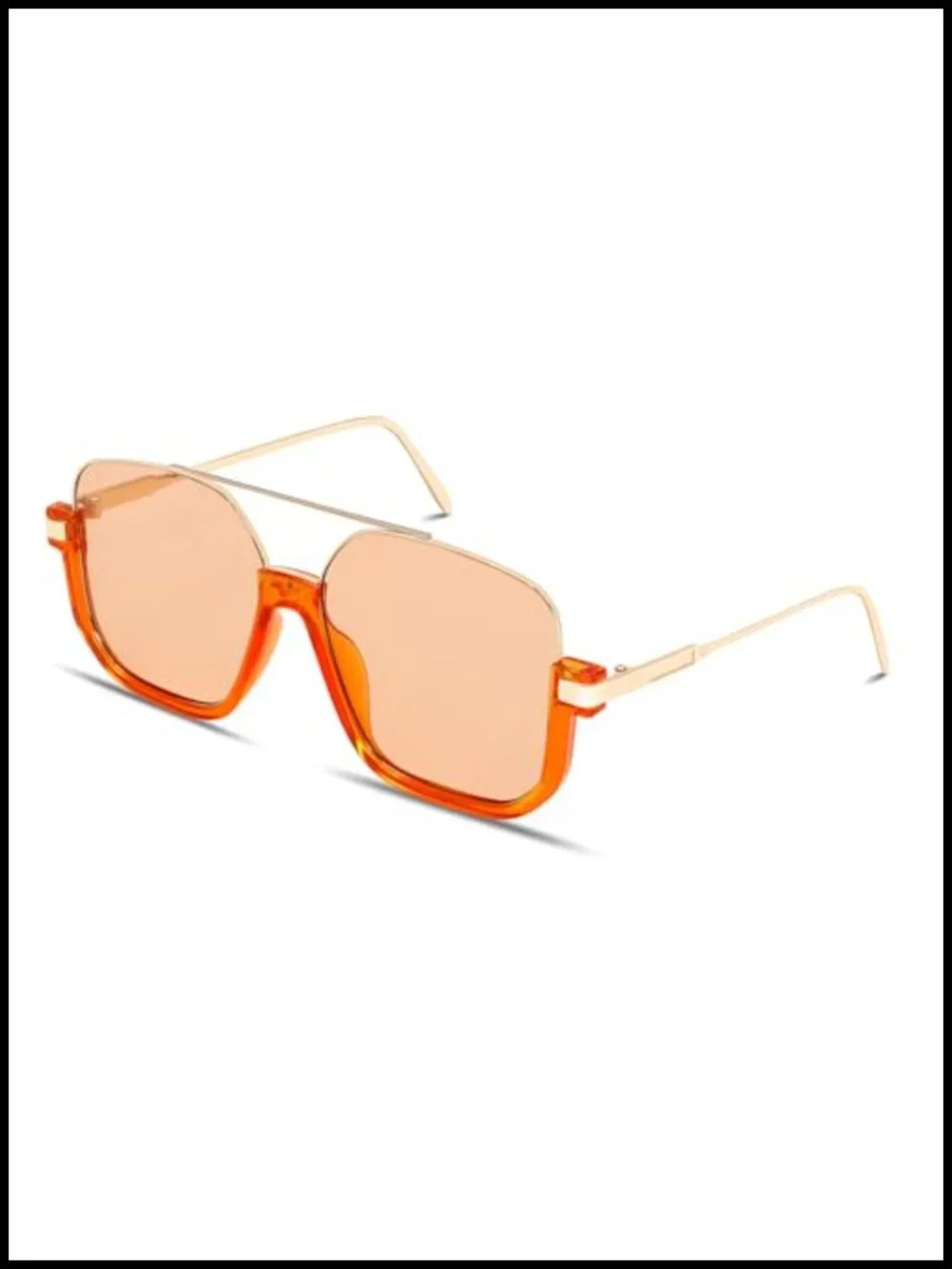 Vintage 70s Oversized Square Sunglasses Aviator UV Protection Retro Shades